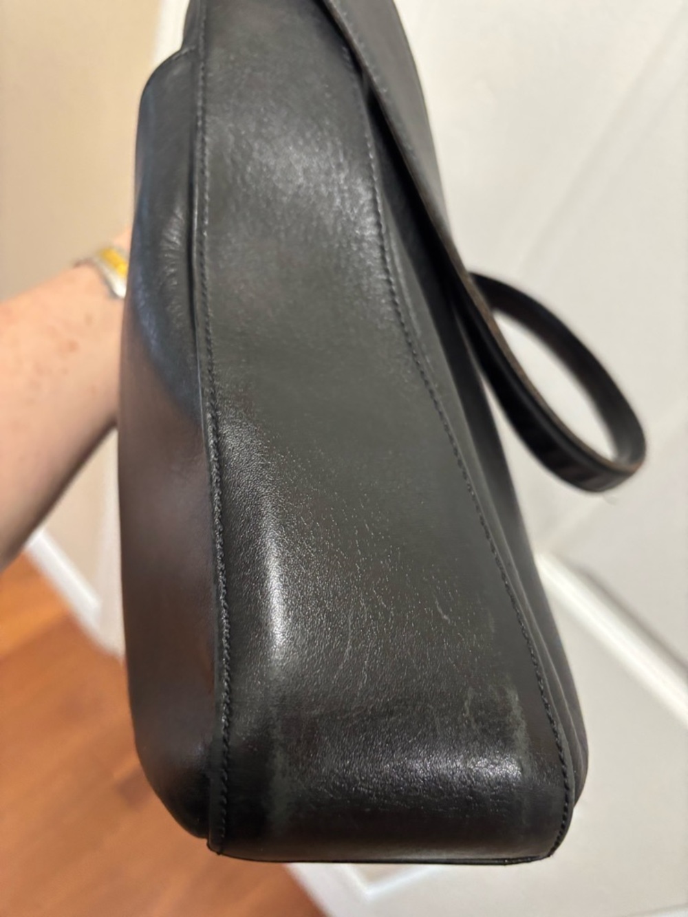 Coach VINTAGE F0D-9180 Whitney MADE IN USA Black Glove Tanned Leather Hobo EUC - Picture 14 of 16